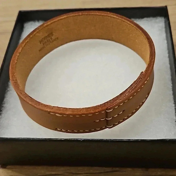 Hermes Pool Tour Brown Leather Bracelet - Picture 1 of 4